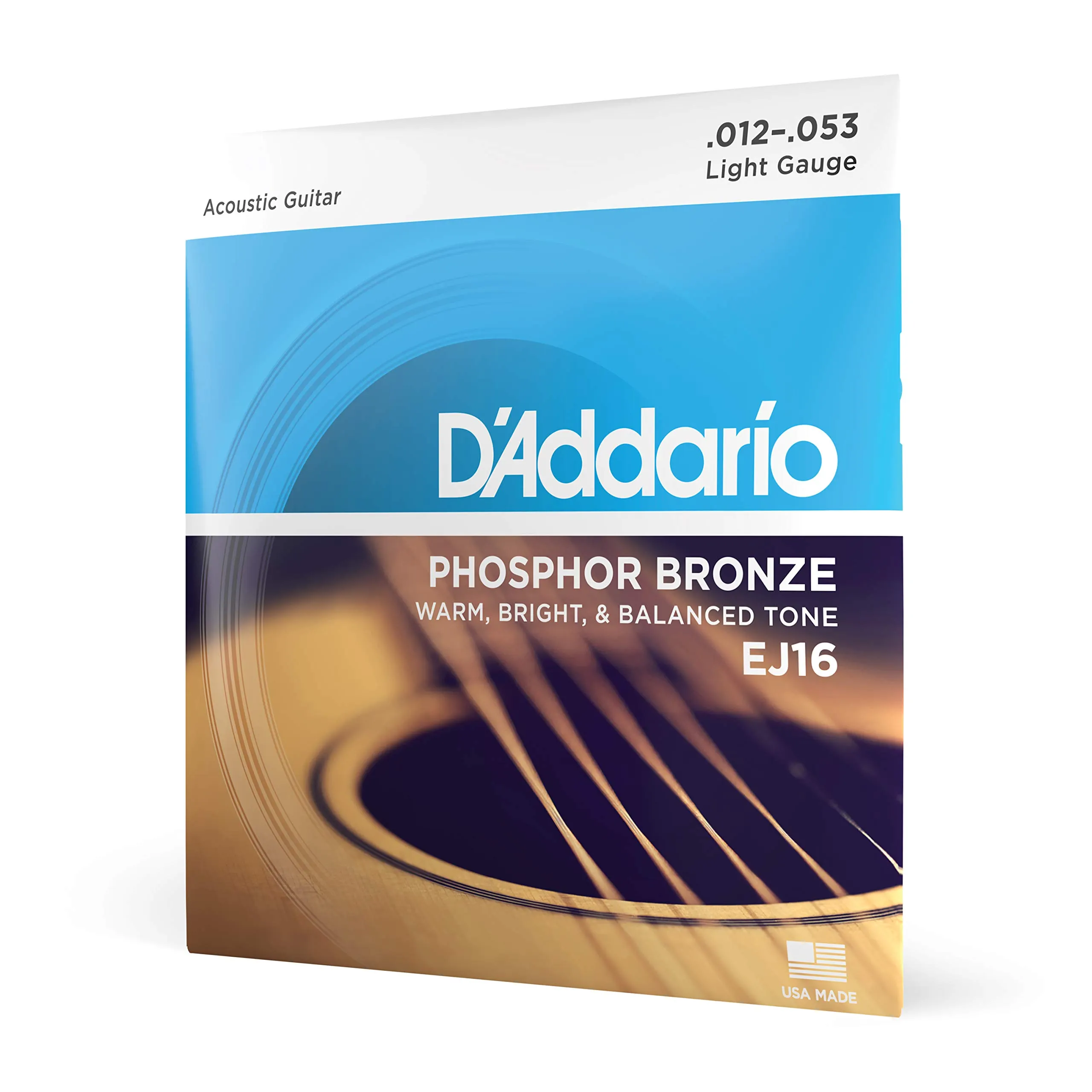 D'Addario EJ16 : le jeu de cordes acoustique phosphore bronze à prix doux