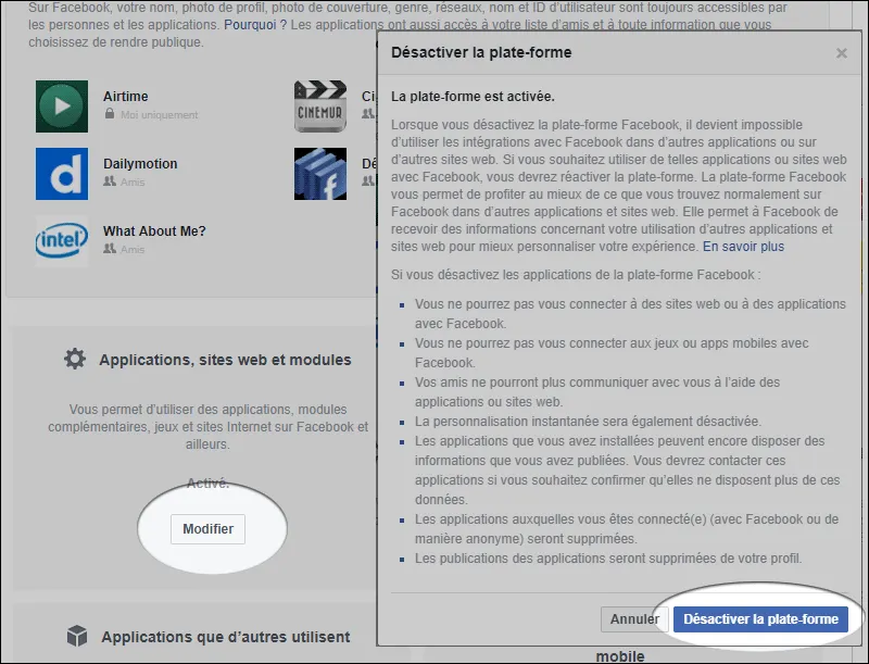 Facebook : comment empêcher les applications de voir vos données personnelles