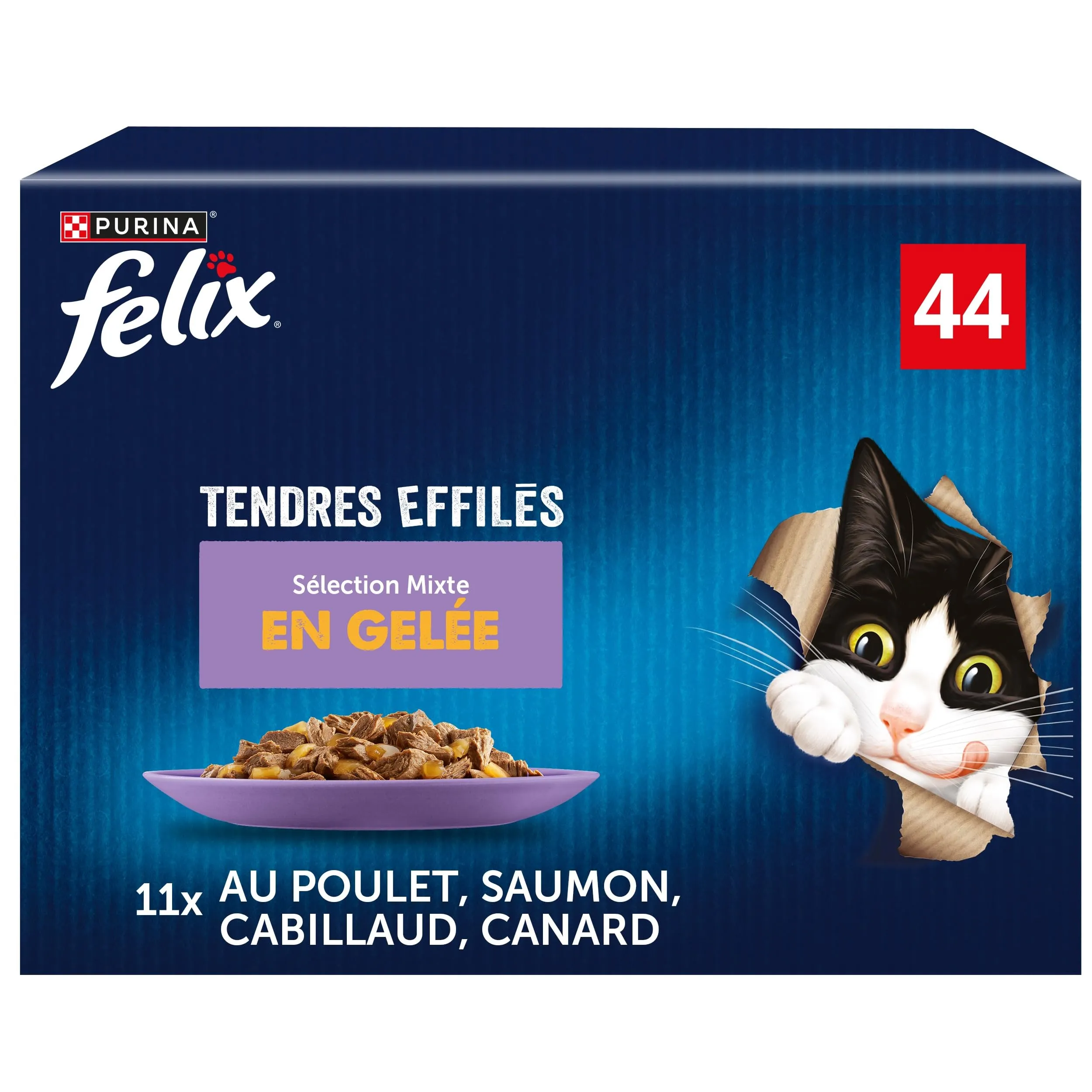 FELIX Tendres Tapered : 44 portions pour chat adulte à seulement 16,49 €