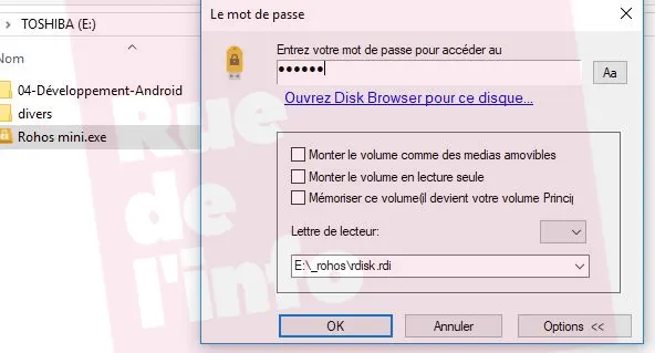 Mettre un mot de passe sur une clé USB