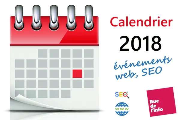 Calendrier des événements web et SEO 2018