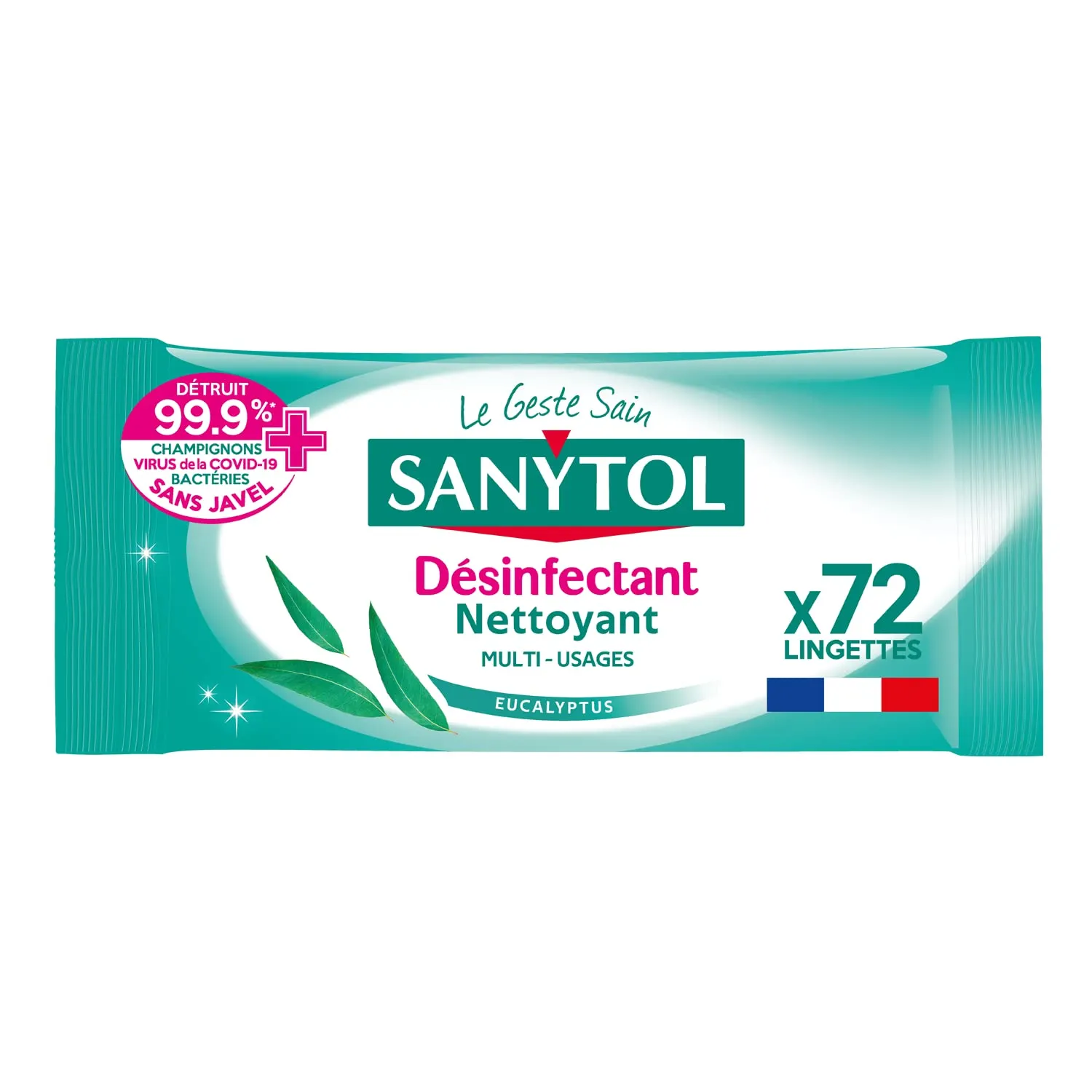 Sanytol Lingettes Désinfectantes Eucalyptus : 72 lingettes à 1,55 €, l’hygiène made in France à prix mini