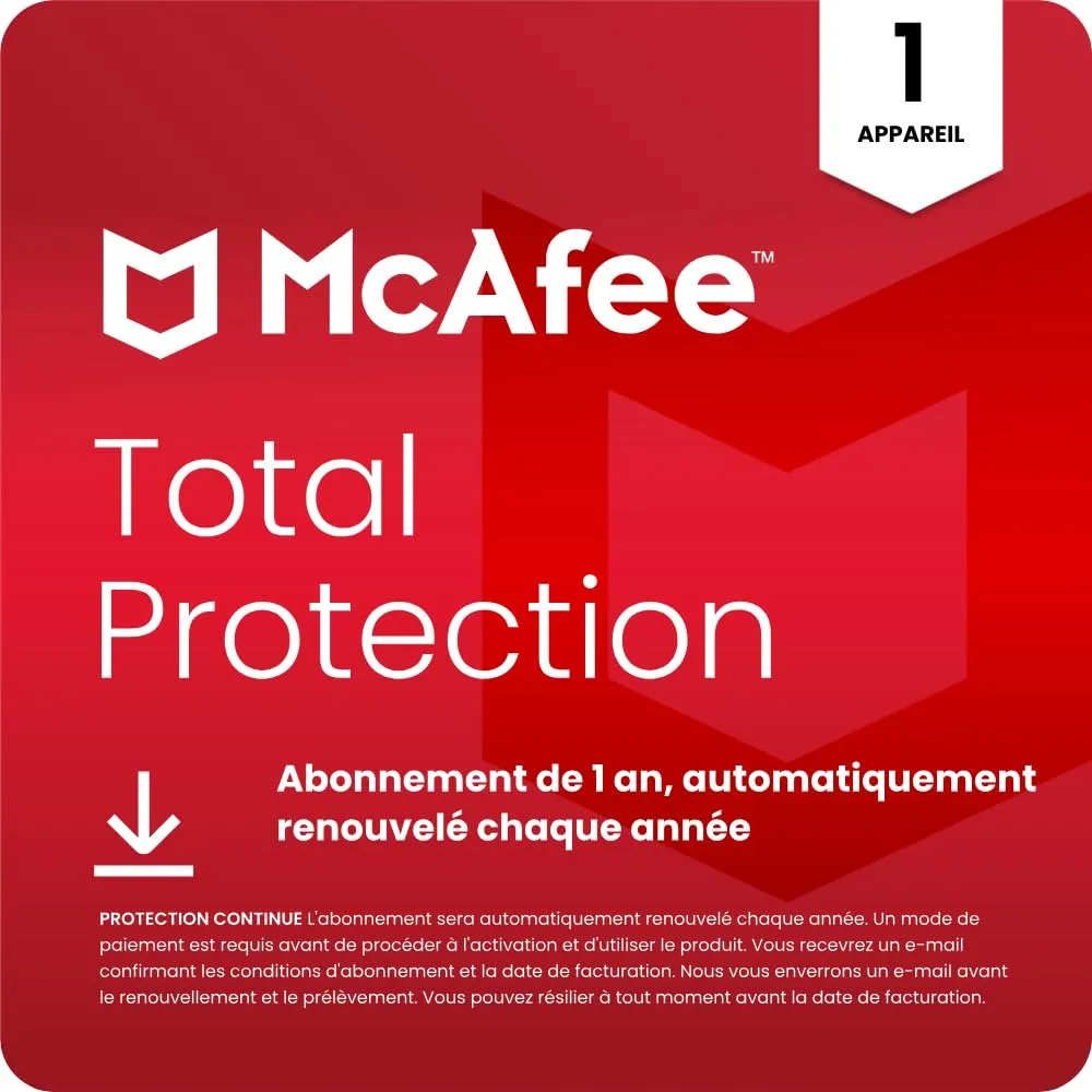 McAfee Total Protection 2026 à 10,49 € : la sécurité complète pour un appareil, sans vous ruiner