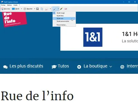 Faire une capture d’écran -rue de l’info