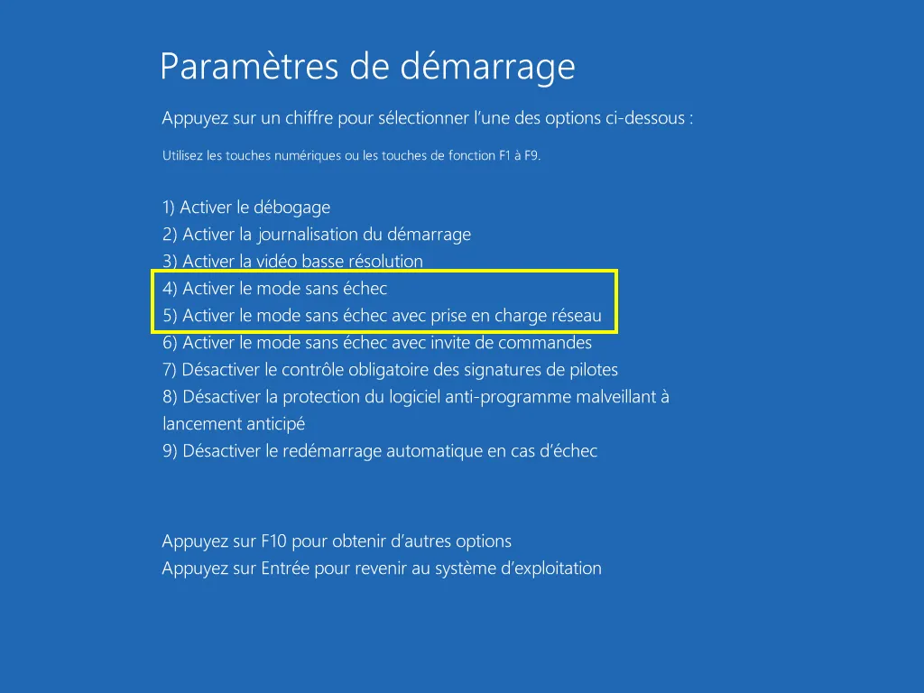 Démarrer en mode en échec – Windows 10 – Rue de l’info