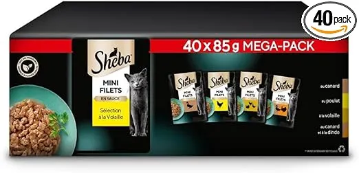 SHEBA Mini Fillets : 40 sachets fraîcheur volaille à prix doux pour votre chat